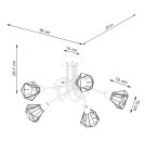Chandeliers - Sollux Chandelier ARTEMIS 5S black SL.1110 - product 5