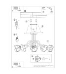 Chandeliers - Sollux Chandelier ARTEMIS 5S black SL.1110 - product 6