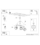 Adjustable ceiling lamps - spots - Sollux Plafond BELUCI 3 white SL.1113 - product 6