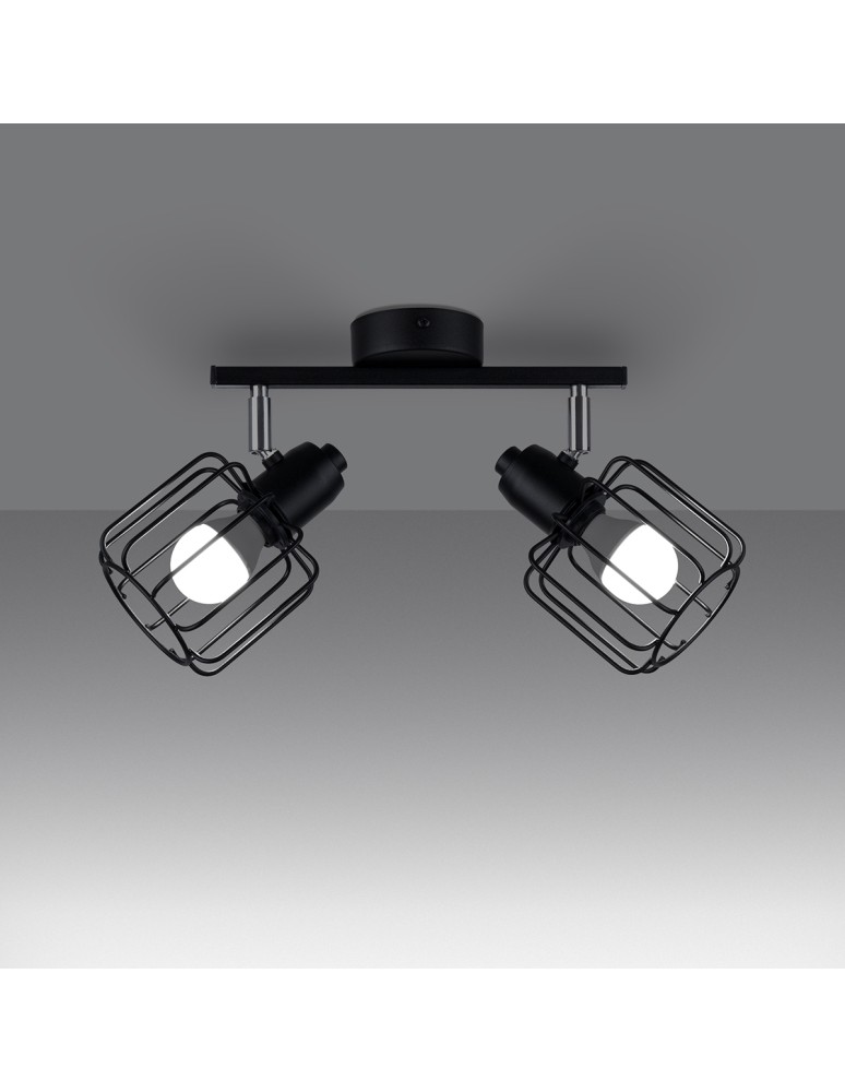 Adjustable ceiling lamps - spots - Sollux Plafond BELUCI 2 black SL.1115 - product kolory-swiatla.pl 3