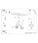 Adjustable ceiling lamps - spots - Sollux Plafond BELUCI 2 black SL.1115 - product 6