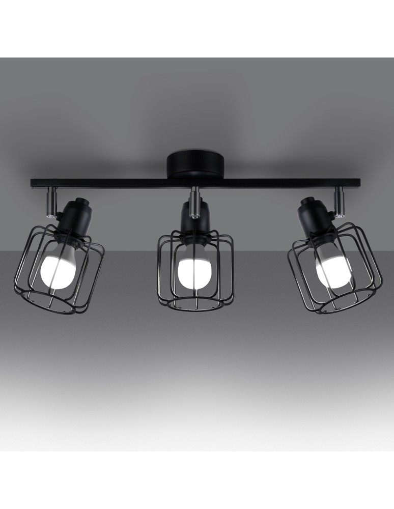 Adjustable ceiling lamps - spots - Sollux Plafond BELUCI 3 black SL.1116 - product kolory-swiatla.pl 3