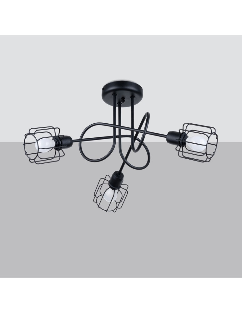 Chandeliers - Sollux Chandelier BELUCI 3S black SL.1118 - product kolory-swiatla.pl 2