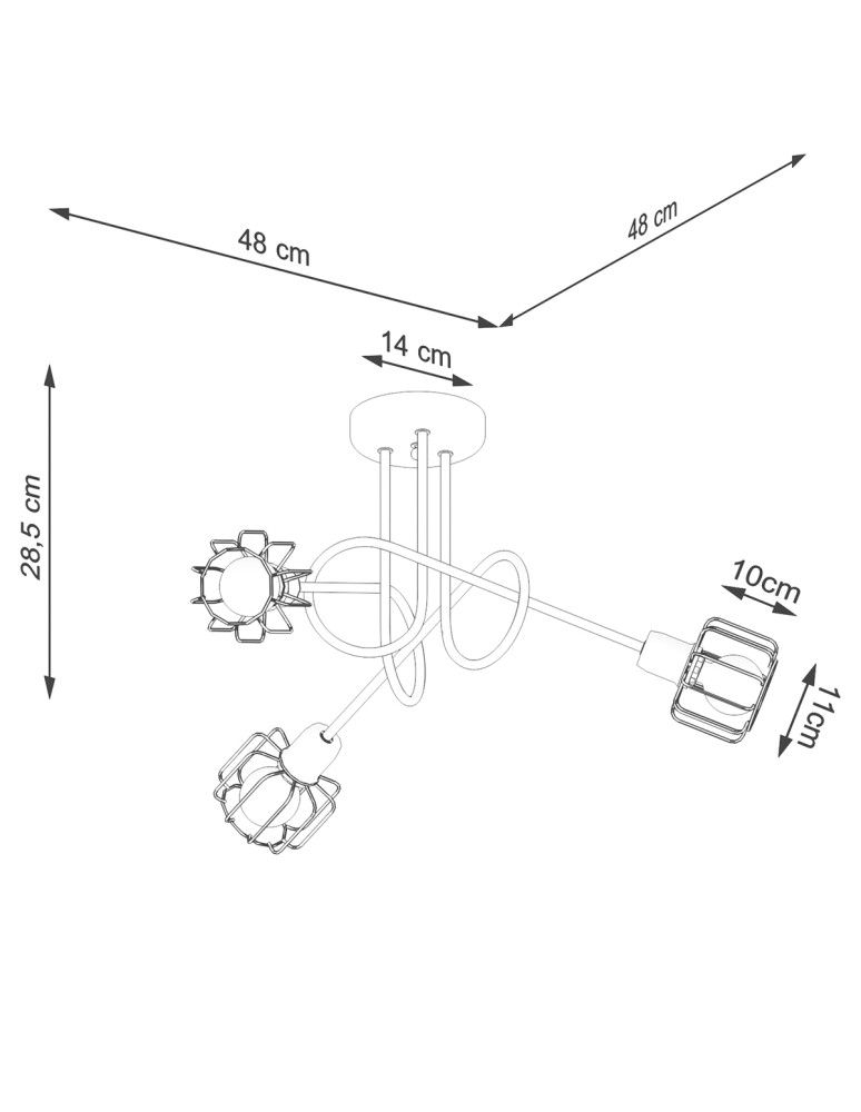 Chandeliers - Sollux Chandelier BELUCI 3S black SL.1118 - product kolory-swiatla.pl 5