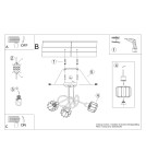 Chandeliers - Sollux Chandelier BELUCI 3S black SL.1118 - product 6