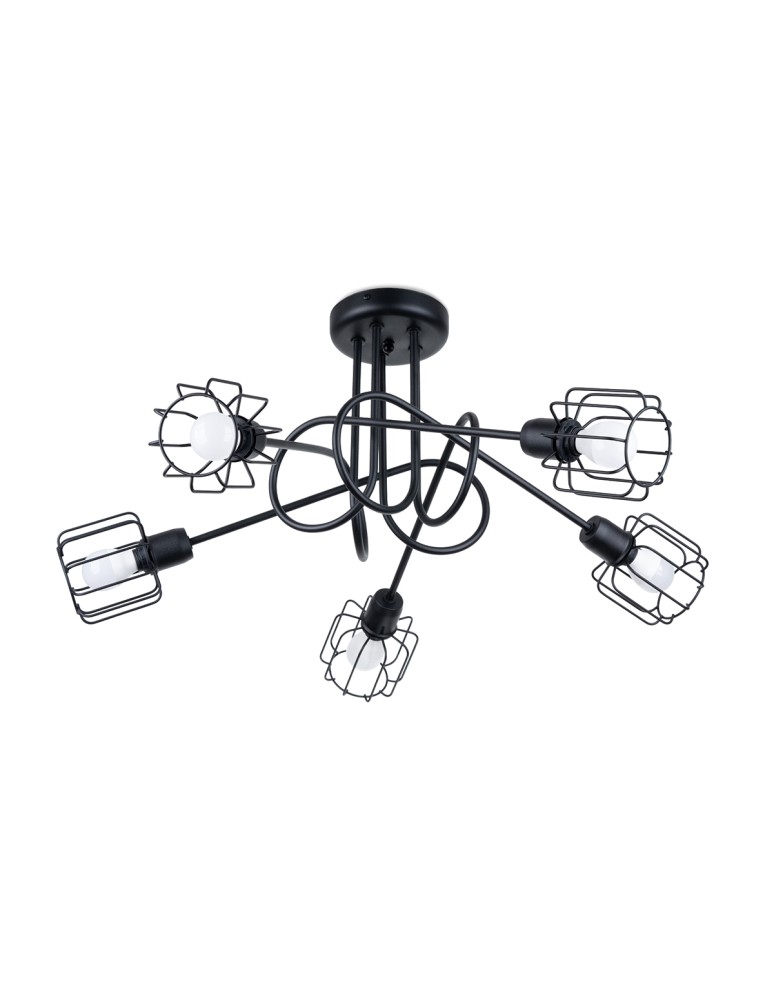 Chandeliers - Sollux Chandelier BELUCI 5S black SL.1119 - product kolory-swiatla.pl 1