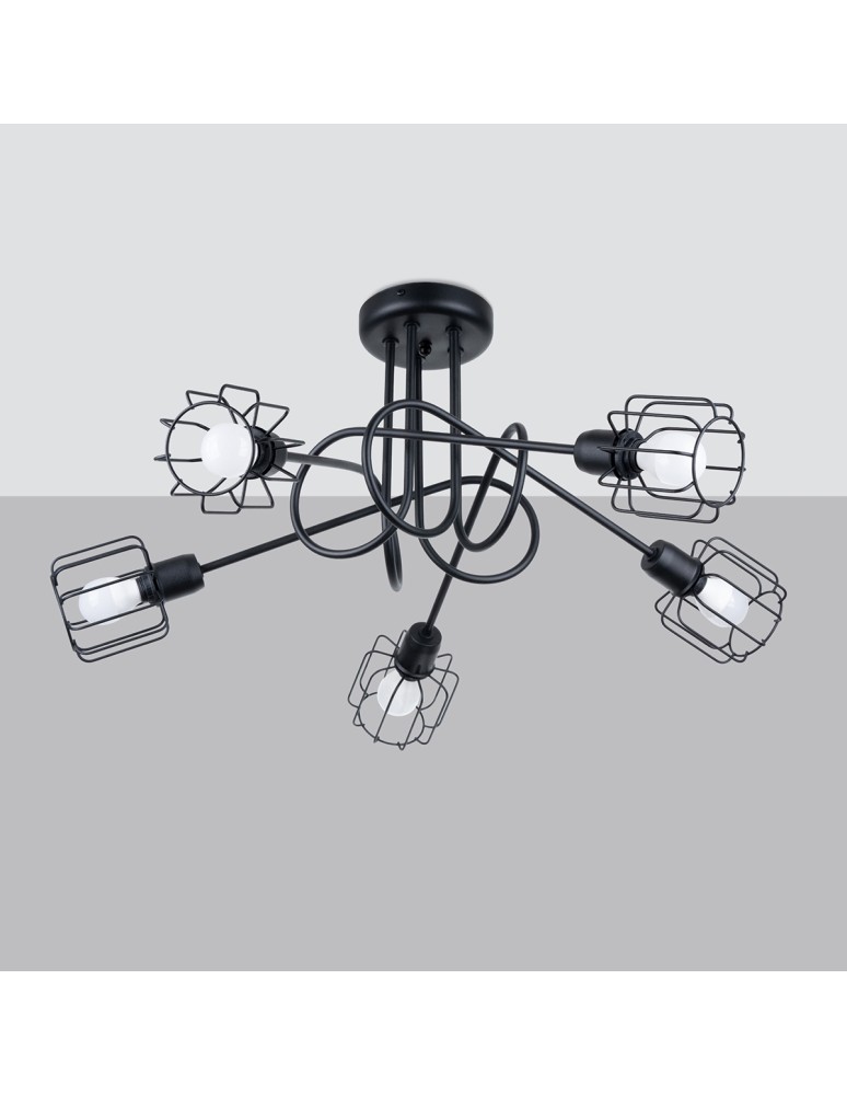 Chandeliers - Sollux Chandelier BELUCI 5S black SL.1119 - product kolory-swiatla.pl 2