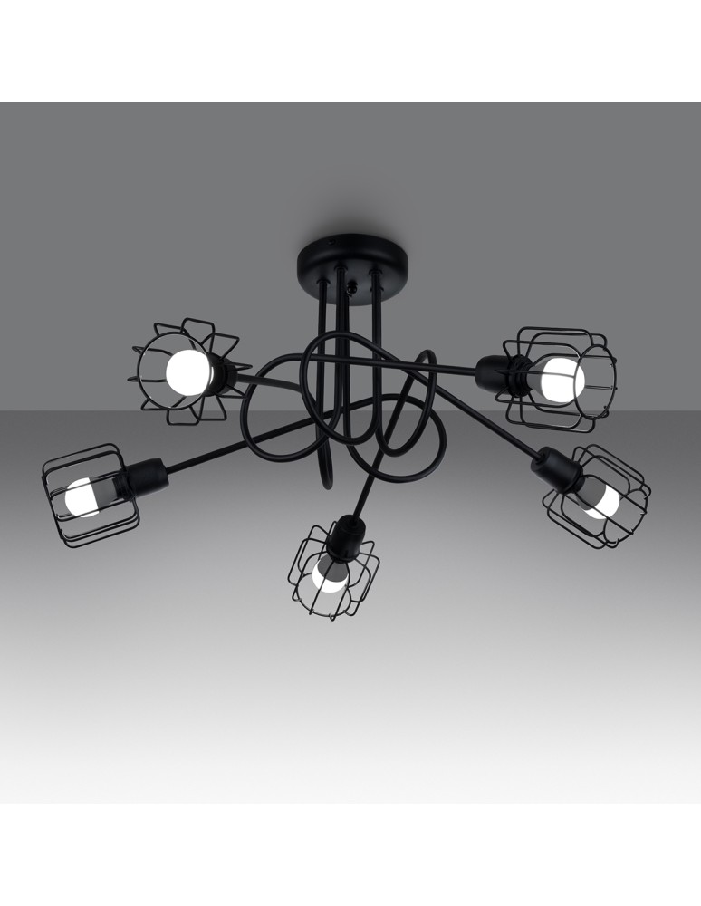 Chandeliers - Sollux Chandelier BELUCI 5S black SL.1119 - product kolory-swiatla.pl 3