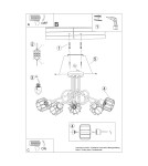 Chandeliers - Sollux Chandelier BELUCI 5S black SL.1119 - product 6