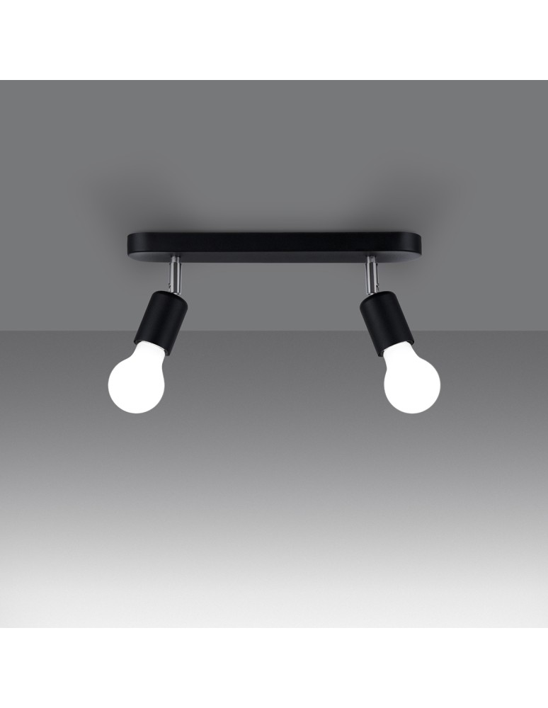 Adjustable ceiling lamps - spots - Sollux Plafond FORNES 2 black SL.1121 - product kolory-swiatla.pl 3
