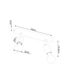 Adjustable ceiling lamps - spots - Sollux Plafond FORNES 2 black SL.1121 - product 5