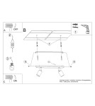 Adjustable ceiling lamps - spots - Sollux Plafond FORNES 2 black SL.1121 - product 6