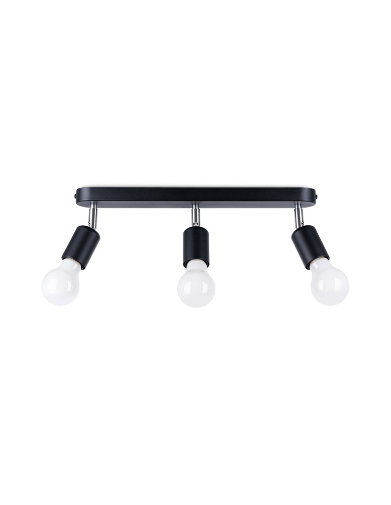 Adjustable ceiling lamps - spots - Sollux Plafond FORNES 3 black SL.1122 - product kolory-swiatla.pl 1