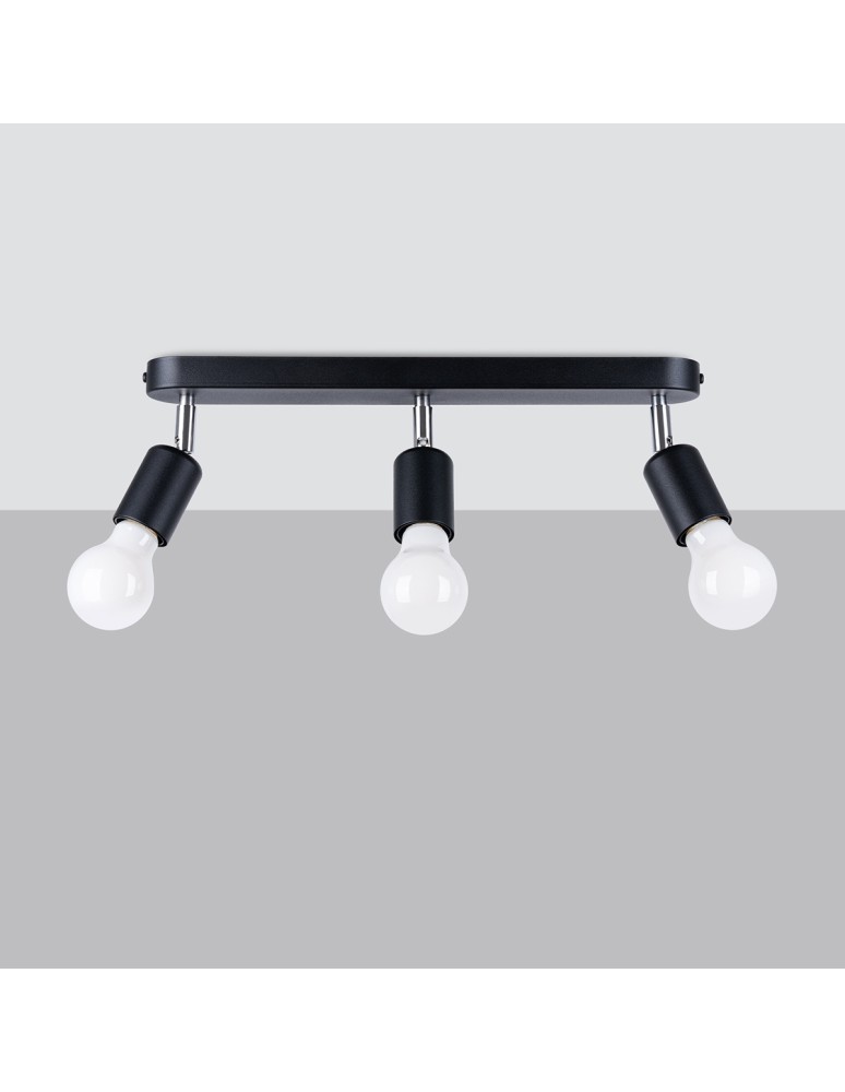 Adjustable ceiling lamps - spots - Sollux Plafond FORNES 3 black SL.1122 - product kolory-swiatla.pl 2