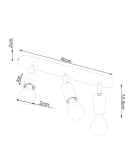 Adjustable ceiling lamps - spots - Sollux Plafond FORNES 3 black SL.1122 - product 5