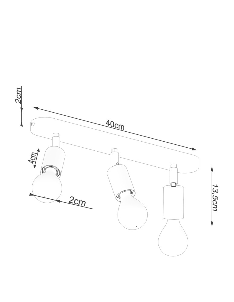 Adjustable ceiling lamps - spots - Sollux Plafond FORNES 3 black SL.1122 - product kolory-swiatla.pl 5