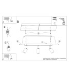 Adjustable ceiling lamps - spots - Sollux Plafond FORNES 3 black SL.1122 - product 6