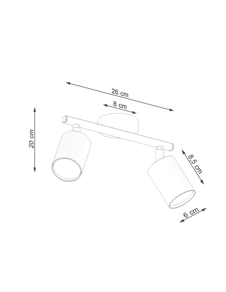 Adjustable ceiling lamps - spots - Sollux Plafond LEMMI 2 white SL.1124 - product kolory-swiatla.pl 5