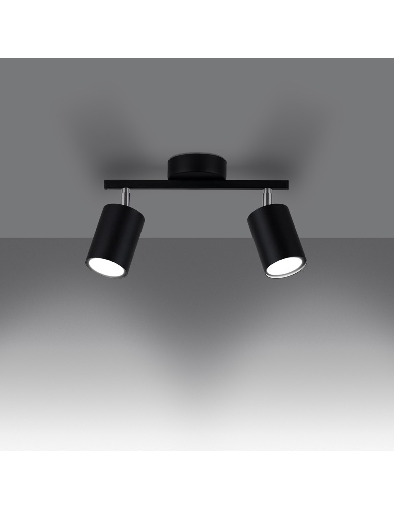 Adjustable ceiling lamps - spots - Sollux Plafond LEMMI 2 black SL.1127 - product kolory-swiatla.pl 3