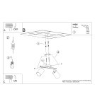 Adjustable ceiling lamps - spots - Sollux Plafond LEMMI 2 black SL.1127 - product 6