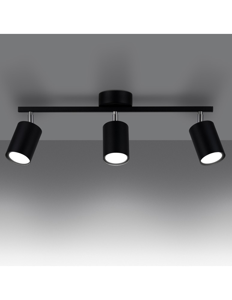 Adjustable ceiling lamps - spots - Sollux Plafond LEMMI 3 black SL.1128 - product kolory-swiatla.pl 3