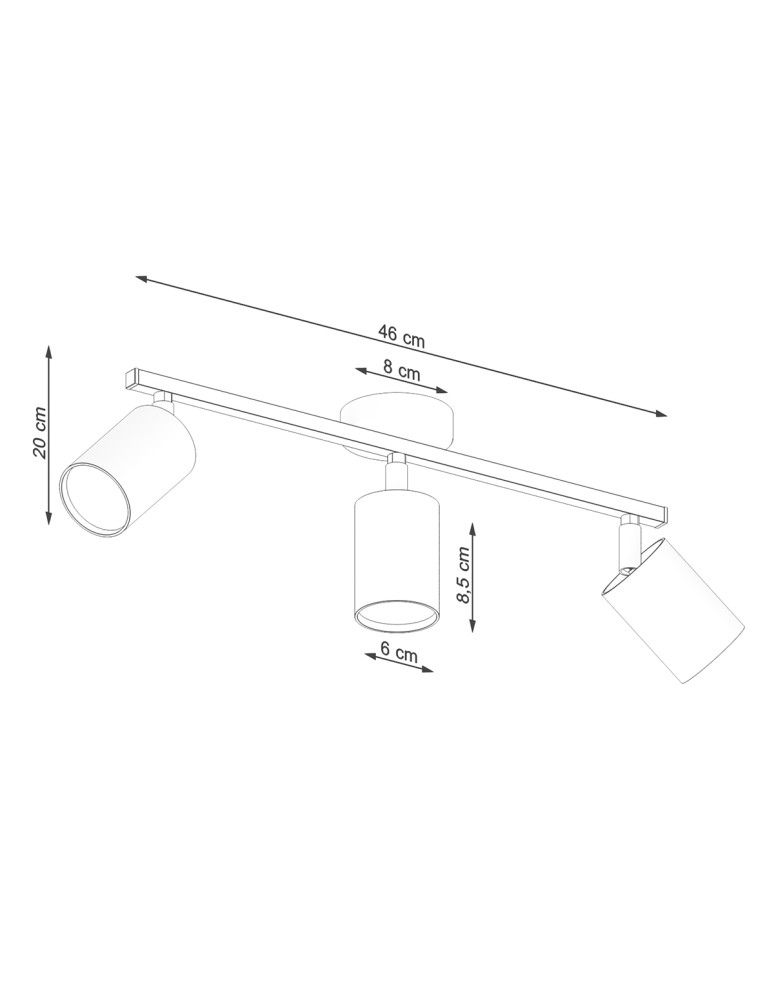 Adjustable ceiling lamps - spots - Sollux Plafond LEMMI 3 black SL.1128 - product kolory-swiatla.pl 5