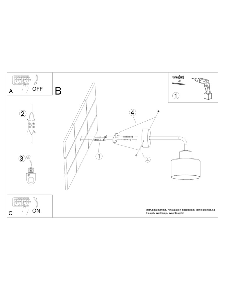 Wall lamps - Sollux Wall lamp SAVAR 1 black SL.1129 - product kolory-swiatla.pl 6