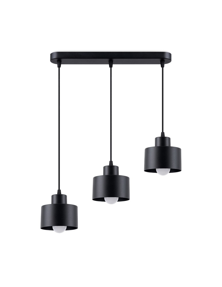 Pendant lamps on a strip - Sollux SAVAR 3 pendant lamp black SL.1133 - product kolory-swiatla.pl 1