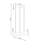 Pendant lamps on a strip - Sollux SAVAR 3 pendant lamp black SL.1133 - product 5