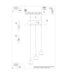 Pendant lamps on a strip - Sollux SAVAR 3 pendant lamp black SL.1133 - product 6