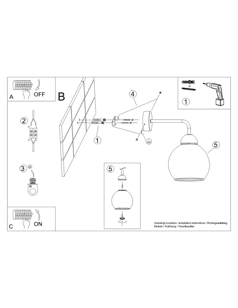 Wall lamps - Sollux Wall lamp ALINO 1 black SL.1139 - product kolory-swiatla.pl 6
