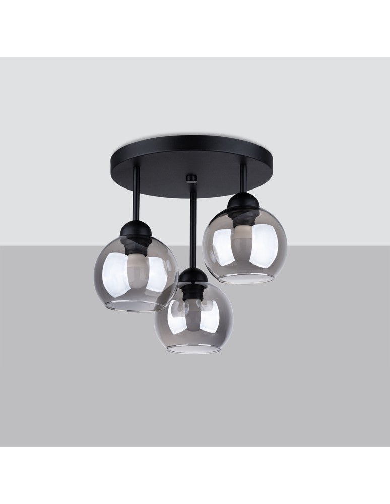 Chandeliers - Sollux Chandelier ALINO 3 black SL.1140 - product kolory-swiatla.pl 2