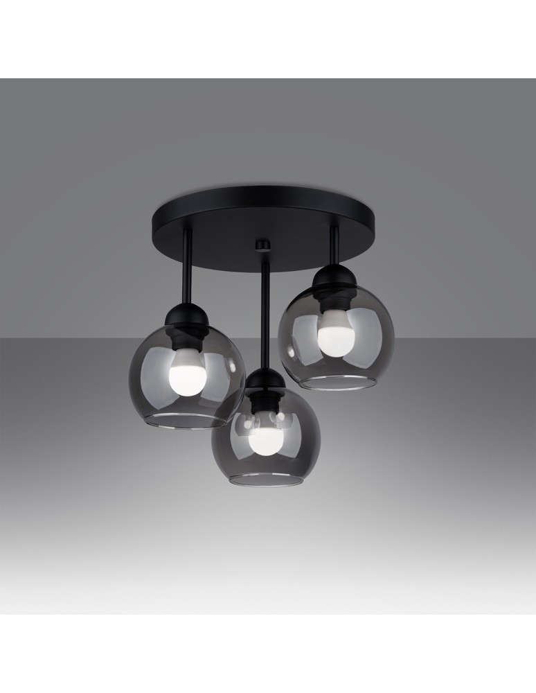 Chandeliers - Sollux Chandelier ALINO 3 black SL.1140 - product kolory-swiatla.pl 3