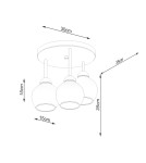 Chandeliers - Sollux Chandelier ALINO 3 black SL.1140 - product 5