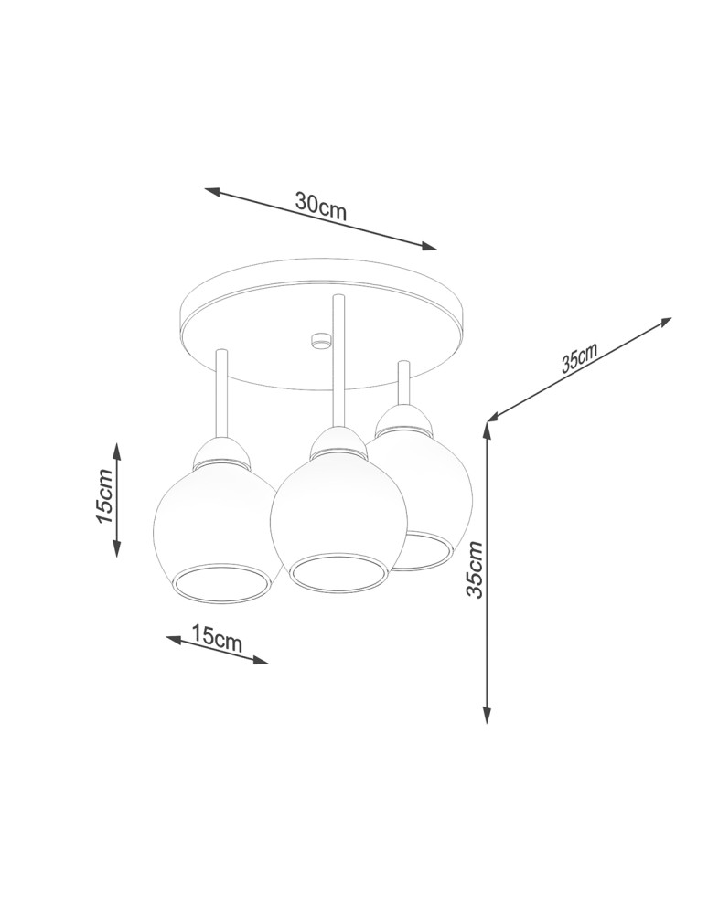 Chandeliers - Sollux Chandelier ALINO 3 black SL.1140 - product kolory-swiatla.pl 5