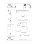 Chandeliers - Sollux Chandelier ALINO 3 black SL.1140 - product 6