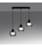 Pendant lamps on a strip - Sollux ALINO 3 pendant lamp black SL.1142 - product 3