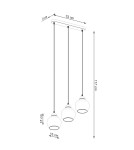 Pendant lamps on a strip - Sollux ALINO 3 pendant lamp black SL.1142 - product 4