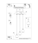 Pendant lamps on a strip - Sollux ALINO 3 pendant lamp black SL.1142 - product 5