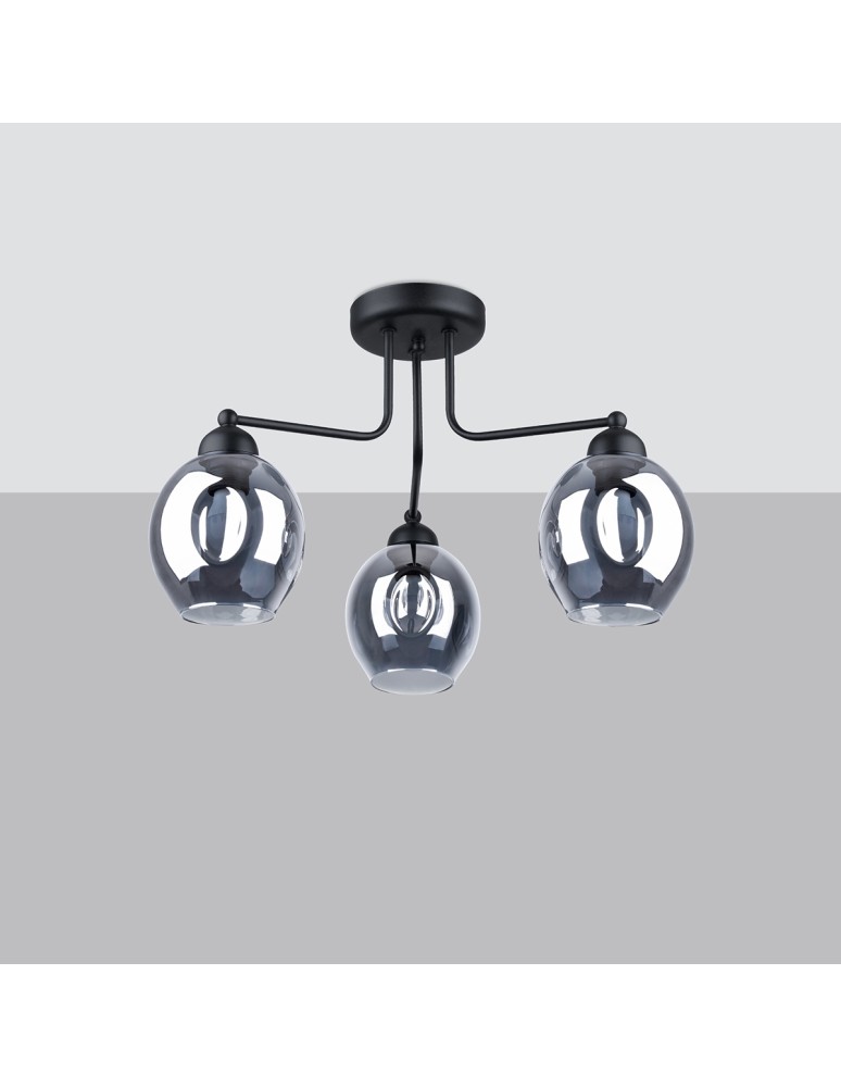 Chandeliers - Sollux Chandelier FILLAN 3 black SL.1144 - product kolory-swiatla.pl 2