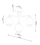 Chandeliers - Sollux Chandelier FILLAN 3 black SL.1144 - product 5