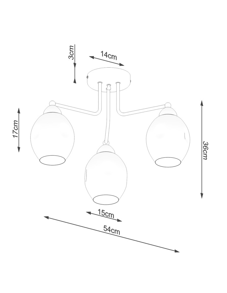 Chandeliers - Sollux Chandelier FILLAN 3 black SL.1144 - product kolory-swiatla.pl 5