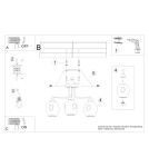 Chandeliers - Sollux Chandelier FILLAN 3 black SL.1144 - product 6