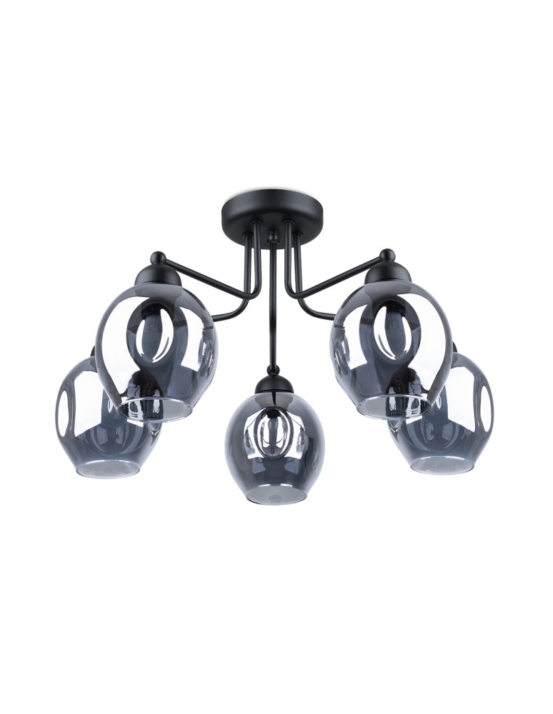 Chandeliers - Sollux Chandelier FILLAN 5 black SL.1145 - product kolory-swiatla.pl 1