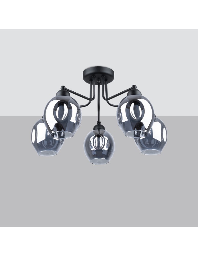 Chandeliers - Sollux Chandelier FILLAN 5 black SL.1145 - product kolory-swiatla.pl 2