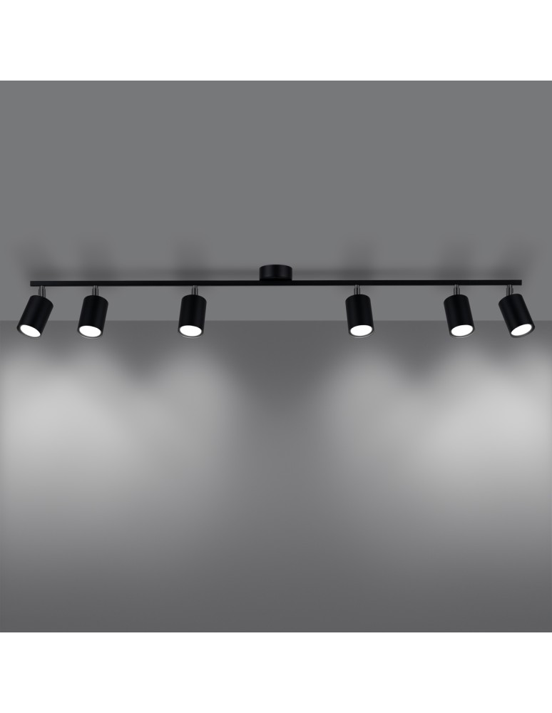 Adjustable ceiling lamps - spots - Sollux Plafond LEMMI 6L black SL.1169 - product kolory-swiatla.pl 3
