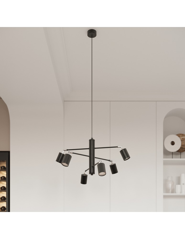 Adjustable ceiling lamps - spots - Sollux Plafond LEMMI 6L black SL.1169 - product kolory-swiatla.pl 8