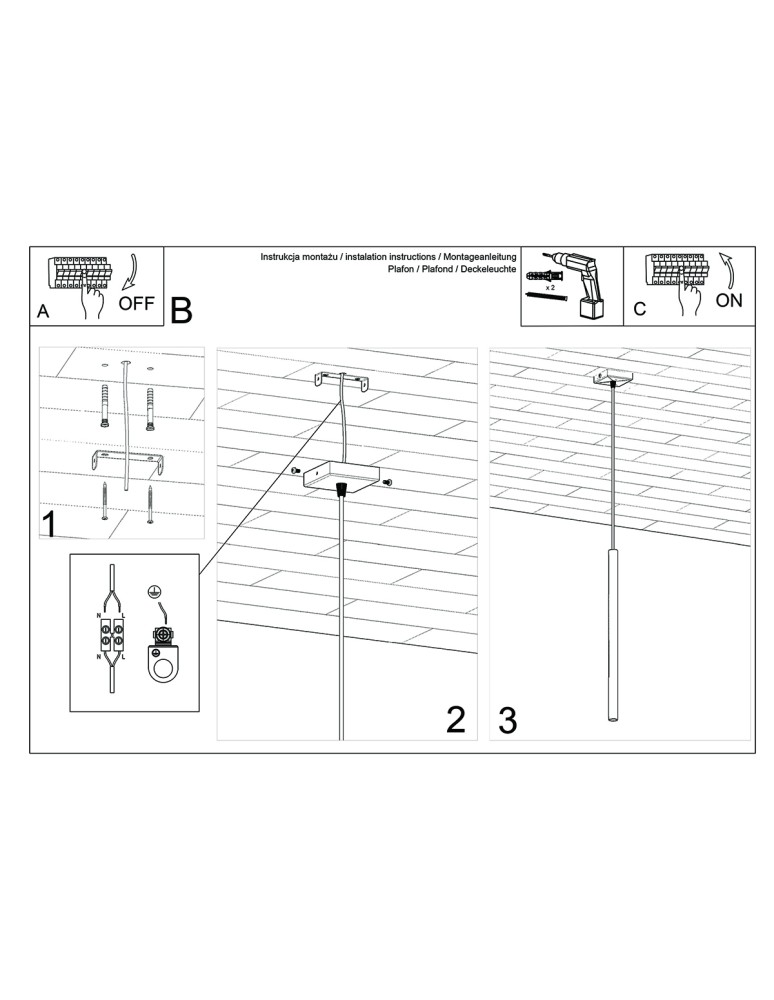 Pendant lamps - Sollux Pendant lamp PASTELO 1 gold SL.1170 - product kolory-swiatla.pl 6