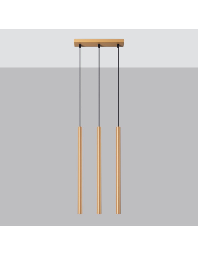 Pendant lamps - Sollux PASTELO 3L gold pendant lamp SL.1171 - product kolory-swiatla.pl 2