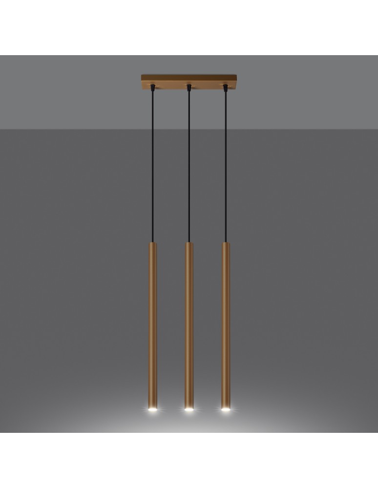 Pendant lamps - Sollux PASTELO 3L gold pendant lamp SL.1171 - product kolory-swiatla.pl 3